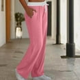 thumbnail image 2 of BLVB Women Yoga Sweatpants Wide Leg Elastic Waist Drawstring Lounge Pajama Pants Comfy Loose Sleep Bottoms with Pockets, 2 of 6