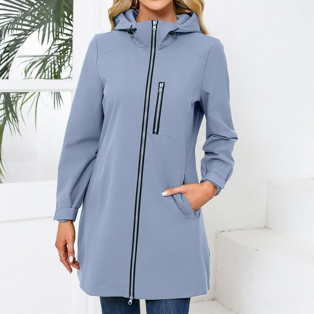 LOVZFMLL Vestes pour Femmes à Capuche Manches Longues Ample Décontracté Coupe-Vent Coupe-Vent Veste à Capuche Manches Longues Décontractée