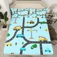 thumbnail image 2 of Castle Fairy Kawaii Tractor 3pcs Twin Sheet Sets,Cartoon Car Twin Fitted Sheet,Construction Vehicles Breathable Flat Sheet,Luxury Children Bedroom Decor, 2 of 7