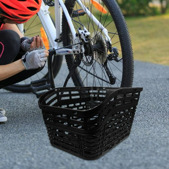 OULII Universal Fit Black Rear Bike Carrier Basket for Urban and Outdoor Rides