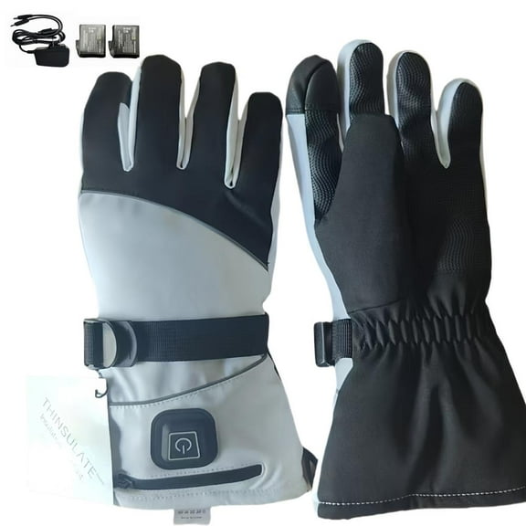 Rechargeable Heated Gloves with 3 Heat Settings, Waterproof Cold Weather Gloves with Touchscreen & Reflective Strips, Anti-Slip Palm for Men & Women, for Work, Motorcycle, Skiing