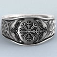 thumbnail image 6 of AYYUFE Wide Silver Color Men Ring Alloy Eagle Compass Carved Finger Ring Jewelry Accessaries Alloy Silver, 6 of 8