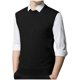 thumbnail image 1 of pstuiky Camisetas sin mangas para hombre, Suéter elástico de cuello redondo tejido en color liso para hombre Tops elegantes para mujer l, 1 of 5