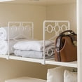 thumbnail image 4 of STRANDCHIC White Plastic Wardrobe Separators Shelf Organizer 2pcs for Home Use, 4 of 6