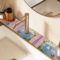 thumbnail image 2 of Yayeee Faucet Mat for Kitchen Sink 14.7" Diatomite Long Splash Guard Pad, Pink Seaside Boat, 2 of 7