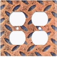thumbnail image 3 of Metal Light Switch Plate Outlet Cover Image of Rusted Crosshatch MET005, 3 of 14