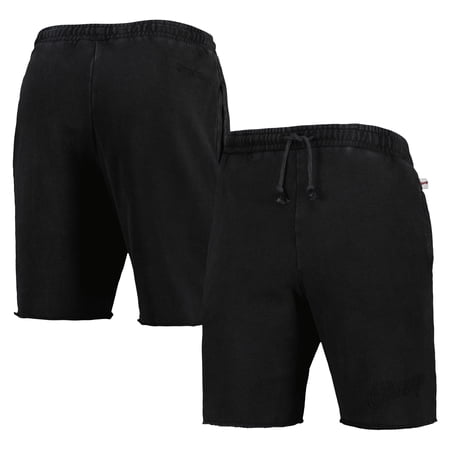 Men s Mitchell & Ness Black Chicago Bulls French Terry Tonal Fleece Shorts