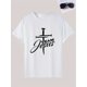 thumbnail image 3 of Camiseta de moda para hombre para verano al aire libre, informal, "Jesus Team", cuello redondo ligeramente elástico, manga corta, ropa elegante, camisetas de ocio., 3 of 9