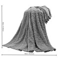 thumbnail image 6 of AuroraX Soft Warm Knit Striped Fleece Throw Blanket Decorative Blue Solid Color Cozy Blanket for Couch and Bed 31"x39" Washable Throw for Office Home, 6 of 6