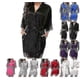 thumbnail image 2 of Satin Robe Wedding Bride Bridesmaid Kimono Dressing Gown Sleepwear Bathrobe Black M, 2 of 4