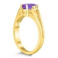 thumbnail image 2 of SZUL Women's 7X5MM Amethyst and Diamond Open Three Stone Ring in 10K Yellow Gold, 2 of 4