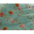 thumbnail image 4 of oneOone Georgette Viscose Aquamarine Fabric Flower & Leaves Watercolor Quilting Print Sewing Fabric By The Yard 42 Inche Wide, 4 of 4