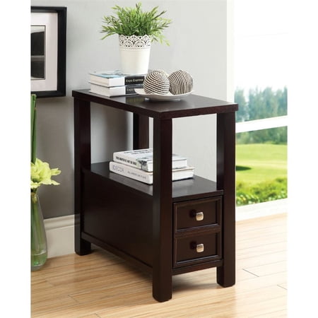 Furniture of America Galen 1-Drawer Wood Storage End Table in Espresso