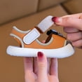 thumbnail image 6 of KPOPLK Girls Sandals Cute Open Toe Adjustable Sandals Dress Sandalswith Soft Non Slip Sole, Summer Shoes for Toddler, Little Kids Size 8.5,Brown, 6 of 8