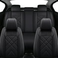 thumbnail image 3 of LAONNVIR Full Set Car Seat Covers Fit for ACURA ILX 2013-2019 Faux Leather Seat Cushion 2 Rows 5 Seats Waterproof Anti-Slip Automotive Interior Accessories (Black), 3 of 5