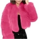 thumbnail image 4 of Chaquetas y abrigos casuales de manga larga sin capucha para mujer, de talla grande, de invierno, cálidos, holgados, con cuello alto, de felpa y pelo, de poliéster., 4 of 4