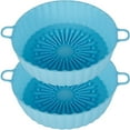 thumbnail image 1 of 2Pcs Air Fryer Silicone Pot avec Poignée Réutilisable Air Fryer Doublure Résistant à la Chaleur Air Fryer Silicone Panier 7,48 Pouces, 1 of 10