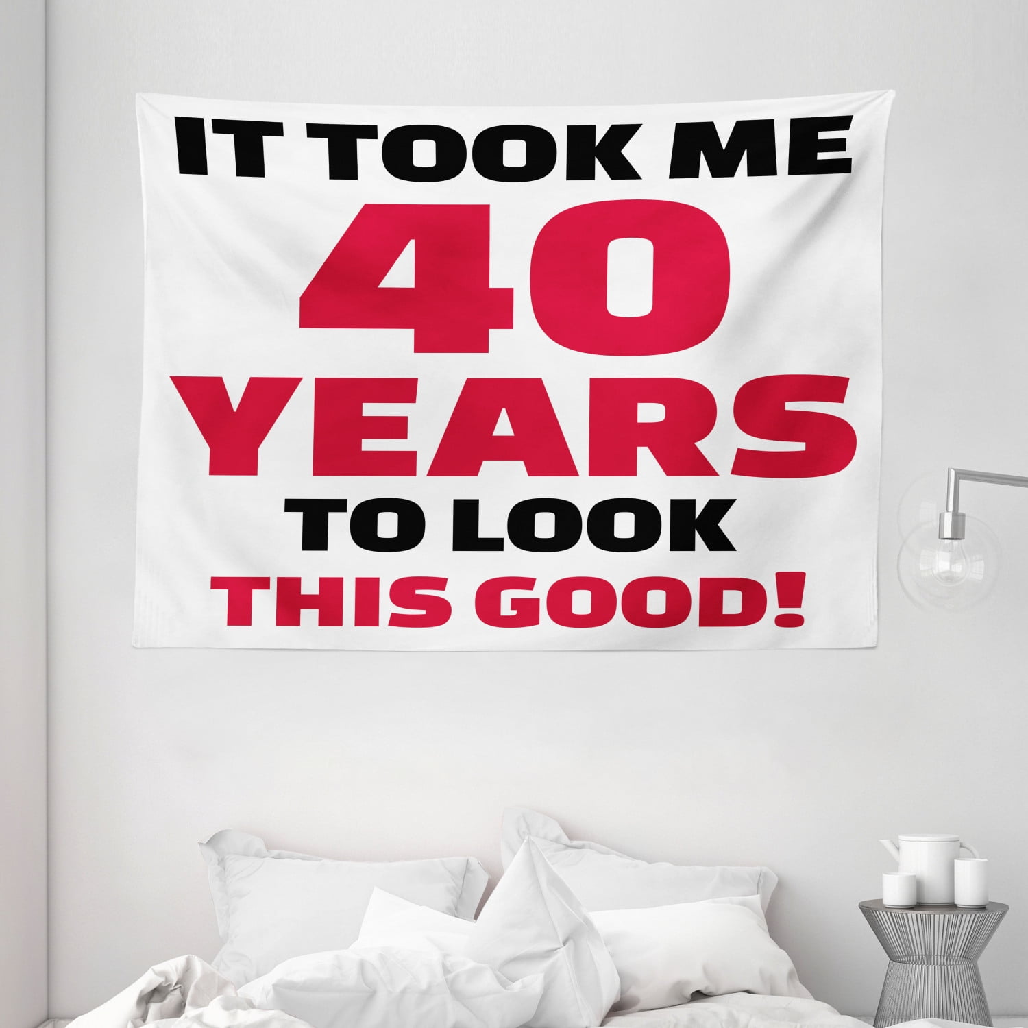40th Birthday Decorations Tapestry, Forty Years and Looking Good