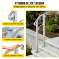 thumbnail image 6 of VEVOR Outdoor Stair Railing, Adjustable Alloy Metal Hand Railing, Fit 1 or 2 Steps Flexible Transitional Handrail, Silver, 6 of 9