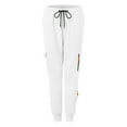 thumbnail image 4 of adviicd Cargo Joggers for Women High Waisted Scrub Joggers Draswstring Elastic Waist Stretchy Pants with Zip Pockets (White, XXL), 4 of 7