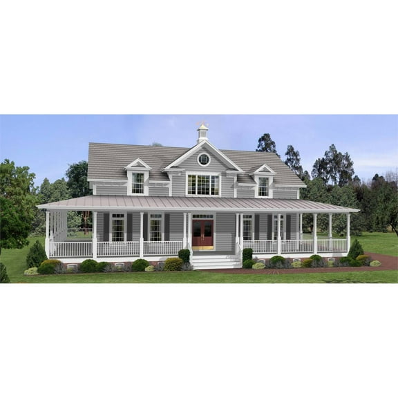 The House Designers: THD-6245 Builder-Ready Blueprints to Build a Southern Farm House Plan with Basement Foundation (5 Printed Sets)