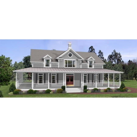 The House Designers: THD-6245 Builder-Ready Blueprints to Build a Southern Farm House Plan with Basement Foundation (5 Printed Sets)