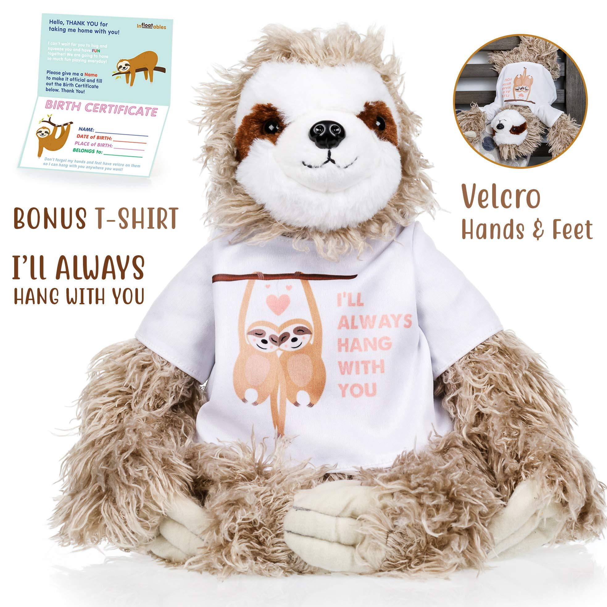 FINDING NATURE LARGE SLOTH CUTE SOFT CUDDLY CUTE PLUSH REALISTIC STUFFED TOY 
