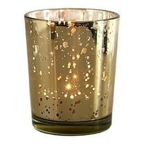 CUTICATE Speckled Gold Candle Holder, Glass Candle Cup, Votive Candle Holder, Tealight Candle Holder Cup for Birthday Party Home Decor