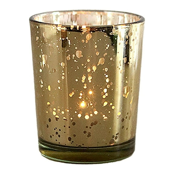 CUTICATE Speckled Gold Candle Holder, Glass Candle Cup, Votive Candle Holder, Tealight Candle Holder Cup for Birthday Party Home Decor