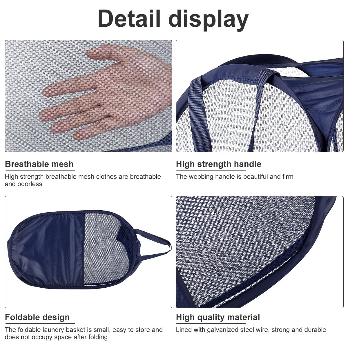 Maalr Folding Laundry Basket 75L Large Collapsible Washing Basket Pop