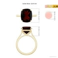 thumbnail image 4 of ANGARA Natural Classic Cushion 5.35 ct Garnet Solitaire Ring in 14K Yellow Gold for Women (Size-12x10mm) | January Birthstone, Birthday, Anniversary, Jewelry Gift for Women | Natural Garnet Ring, 4 of 10