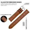 thumbnail image 4 of BISONSTRAP Watch Bands 18mm, Alligator Embossed Leather Watch Straps, Toffee Brown with Silver Buckle, 4 of 6