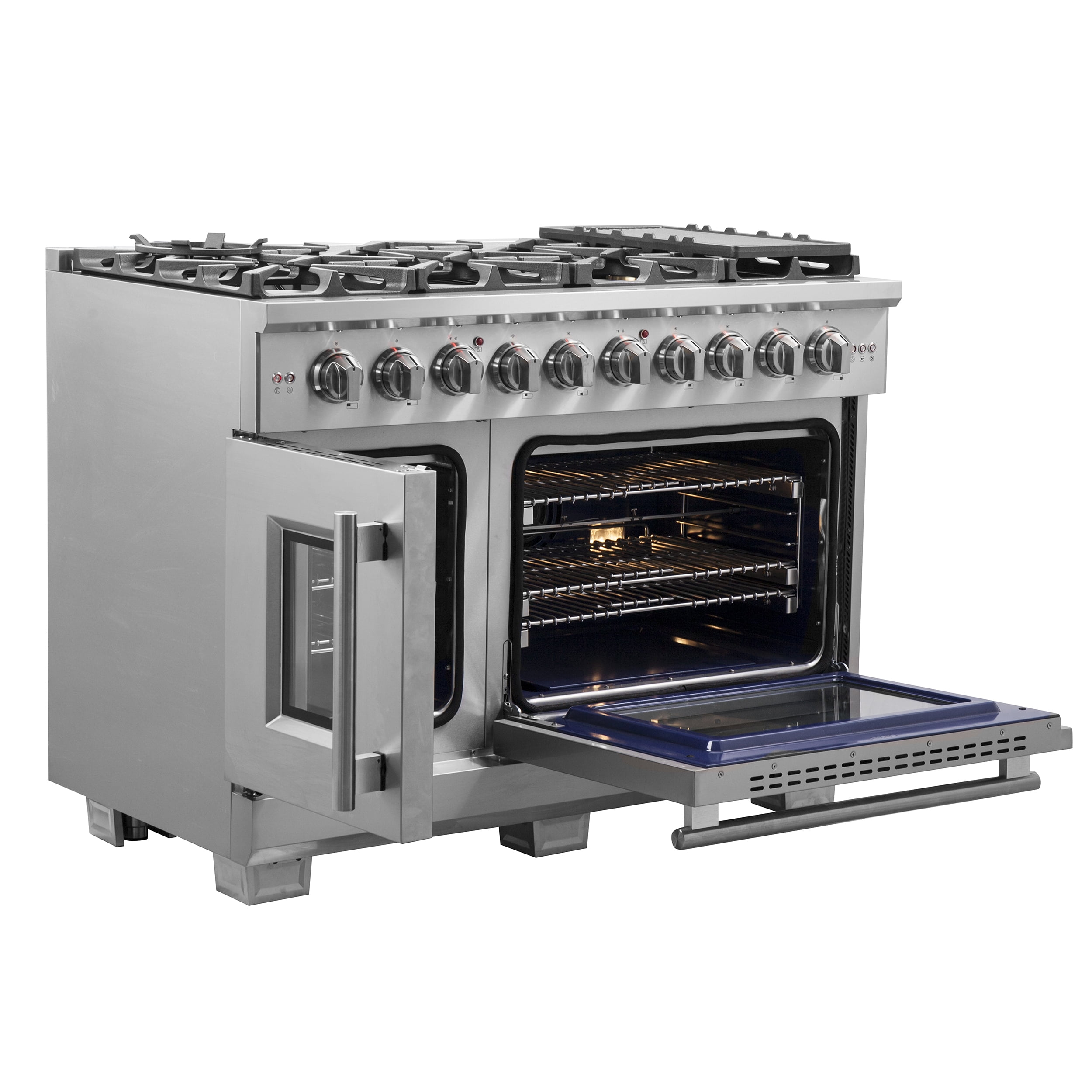 Forno Capriasca 48" Freestanding French Door Gas Range
