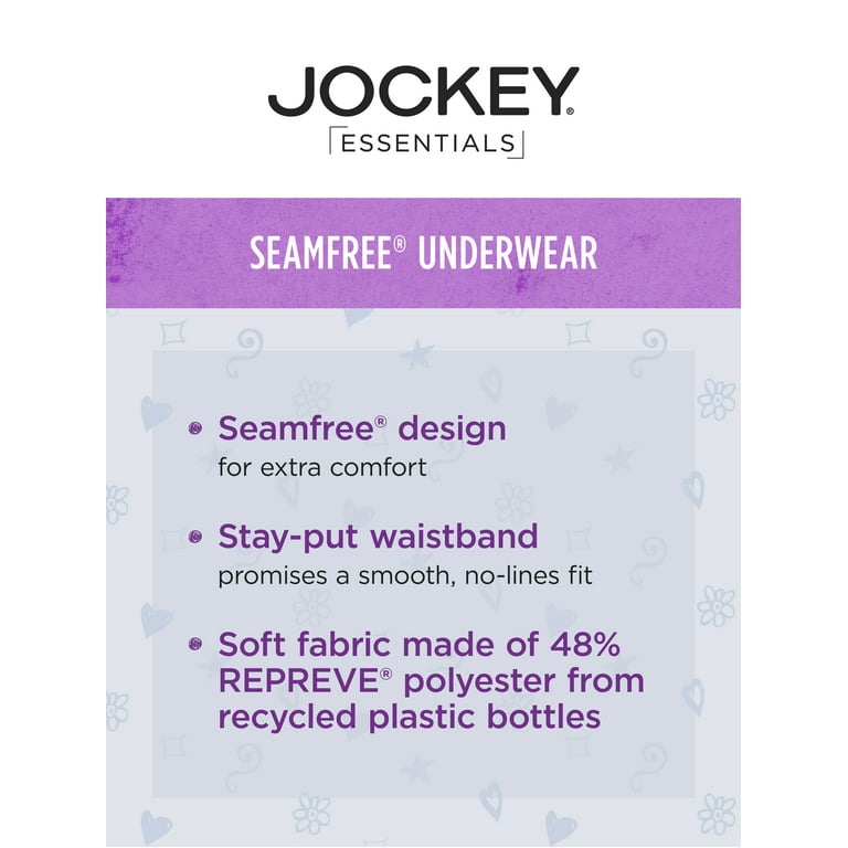 Jockey Essentials Girls Seamfree Hipster, 3-Pack, Sizes 6-16