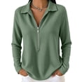 thumbnail image 3 of Women's Casual Long Sleeve Comfy Knit Top Versatile Soft Layer Outfits For Daily Wear Work Office | CSEONE,Green L, 3 of 9
