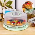 thumbnail image 6 of TEXIJUSO Green Cake Containers with Lids Round Plastic Cupcake Holders 4-in-1 Multipurpose Cake Carrier Holder for 11 Inch Cake Pies Cupcake Eggs Fruit or Snack Transport, 6 of 6