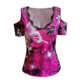 thumbnail image 4 of Womens Athletic Tops Was Out Long Sleeve Womens Summer Tees Tops Loose Fit Football Shirt Women Turtle Neck Long Sleeve Athletic Shirt Women Short Raglan Light Shirts for Pink M, 4 of 4