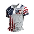 thumbnail image 2 of Men's 250 Anniversary USA T-Shirt Short Sleeve Polo Shirt 1776-2026 Anniversary Button Up Quick Dry Top, 2 of 5