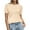 Beige, variant on Women's Short Sleeve Sweaters Spring Crew Neck Knit Work Shirts Business Casual Tops Summer Fashion Clothes