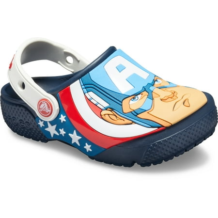 Blue Kids Clogs - Crocs Boys' Child Fun Lab Captain America Clog
