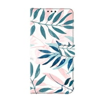 Allytechgroup Stylish iPhone XR Case Cover, Flip Cover Wallet Case with Card Slots, Magnetic Closure Stand Feature Shockproof PU Leather Phone Case for Apple iPhone XR,Pastel Leaves