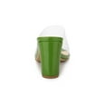 thumbnail image 2 of BLISSFUL STEP Women's Clear Point Toe High Block Heel Mules Slides Sandals Green 6, 2 of 8