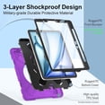 thumbnail image 3 of Case for iPad Air 11 Inch M3 M2 2025 2024, iPad Air 5th / Air 4th Generation Case 2022 2020, iPad Pro 11 2022 - 2018 with Screen Protector/Pen Holder/Rotating Stand/Hand Strap/Shoulder Strap, 3 of 7