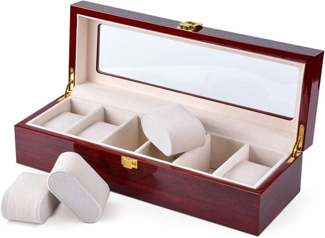 ENROSLU Premium Wooden Watch Box for Men, 6 Watches photo 2
