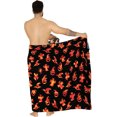 thumbnail image 4 of LA LEELA Men's Pareo Halloween Costumes Spooky Pumpkin Party Swim Trunks Swimwear Cover Up Beach Wrap Summer Sarong for Men One Size Orange Ghost, Black, 4 of 5