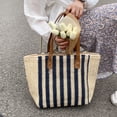 thumbnail image 3 of KUNGUGU Straw Woven Women's Underarm Shoulder Handbag, Blue, 3 of 9