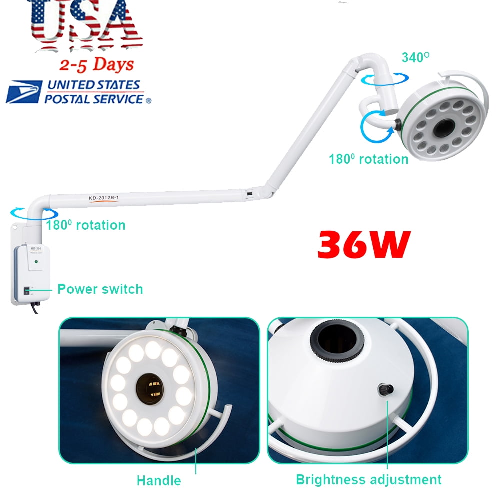 36W Wall Mounted Dental LED Shadowless Surgical Medical Examination Light Lamp