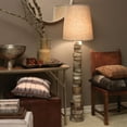 thumbnail image 3 of Jamie Young Co Stacked Traditional Elephant Hemp Fabric Horn Floor Lamp in Brown, 3 of 3