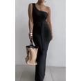 thumbnail image 3 of Women’s Sexy Slim One Shoulder Neck Long Dress Sleeveless Summer Cocktail Maxi Dresses for Women Black M, 3 of 4