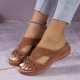 thumbnail image 5 of Amzcrzy Zapatos de mujer,Zapatos de mujer,Zapatillas de mujer, Sandalias de cuña con flores huecas para mujer, cómodas, de verano, informales Sandalias Mujer Zapatillas De Casa, 5 of 8